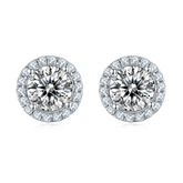0.5Carat Round Moissanite Soleste Halo Earrings